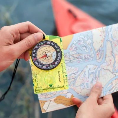 Kartenkompass mit einstellbarer Deklination, tragbarer Orientierungslauf-Grundplattenkompass für Wandern, Überleben, Navigation, Ai19161