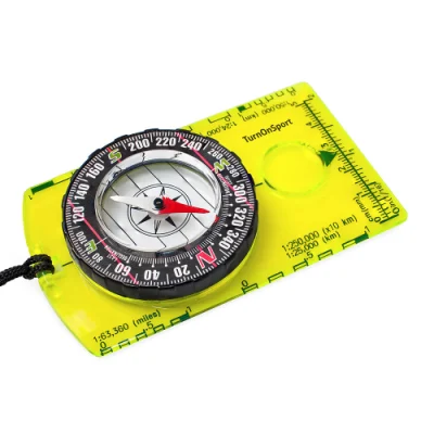 Kartenkompass mit einstellbarer Deklination, tragbarer Orientierungslauf-Grundplattenkompass für Wanderungen, Rucksackreisen und Survival-Navigation Wyz19161